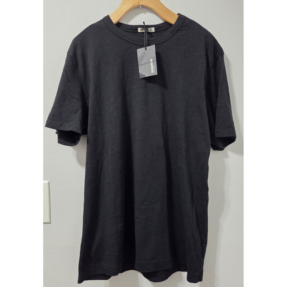 NWT Buck Mason Black Slub Classic Tee Medium Made in USA 100% Cotton Crew Neck